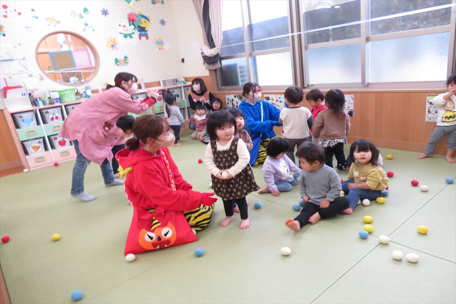 節分☆豆まき☆赤鬼さん&鬼ひよこ